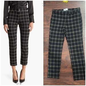 NORDSTROM Elysse Plaid High Waist Ankle Pants 🖤🩶